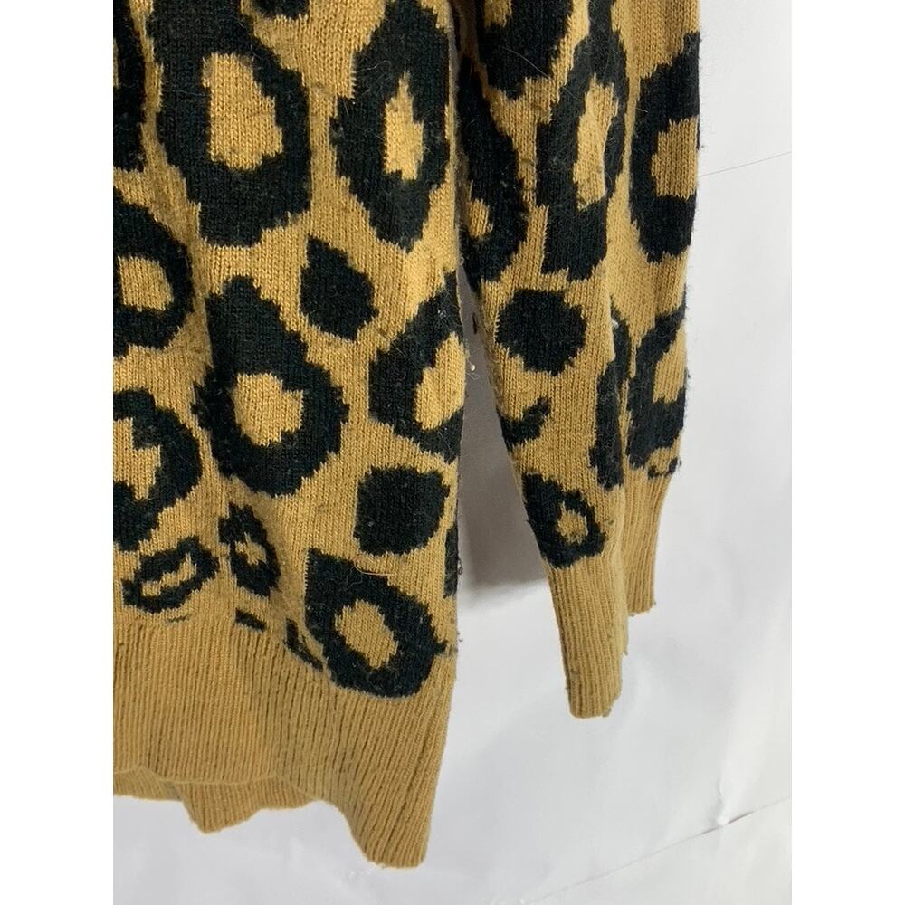SUNDAY BEST Women's Tan/Black Animal Print Button-Up Cardigan SZ S - Picture 6 of 11
